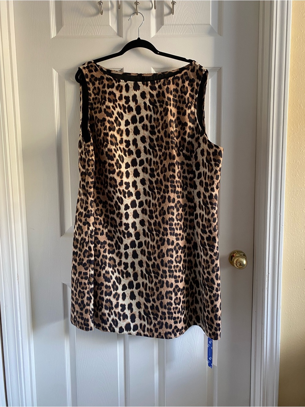 Cider Leopard Print Sleeveless Shift Dress - Brown, Black